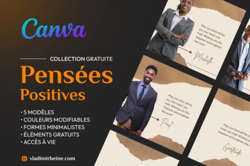 Pensées positives – 10 modeles en marron sur Canva